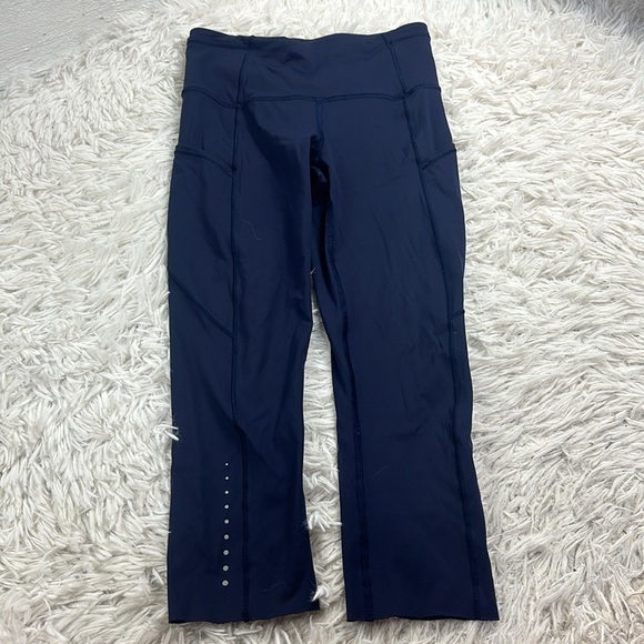 Lululemon Fast & Free Crop (19") Midnight Navy - Picture 1 of 6